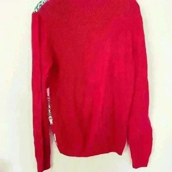 Christmas Fair isle Sweater Small Red Green Reindeer Imagin8 - Picture 4 of 5